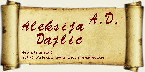 Aleksija Dajlić vizit kartica